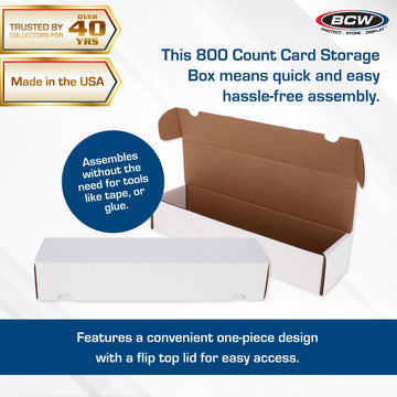 BCW 800ct Trading Card Storage Boxes - 2 Pack | Organizer for Sports Cards, MTG, Pokemon, and Card Games