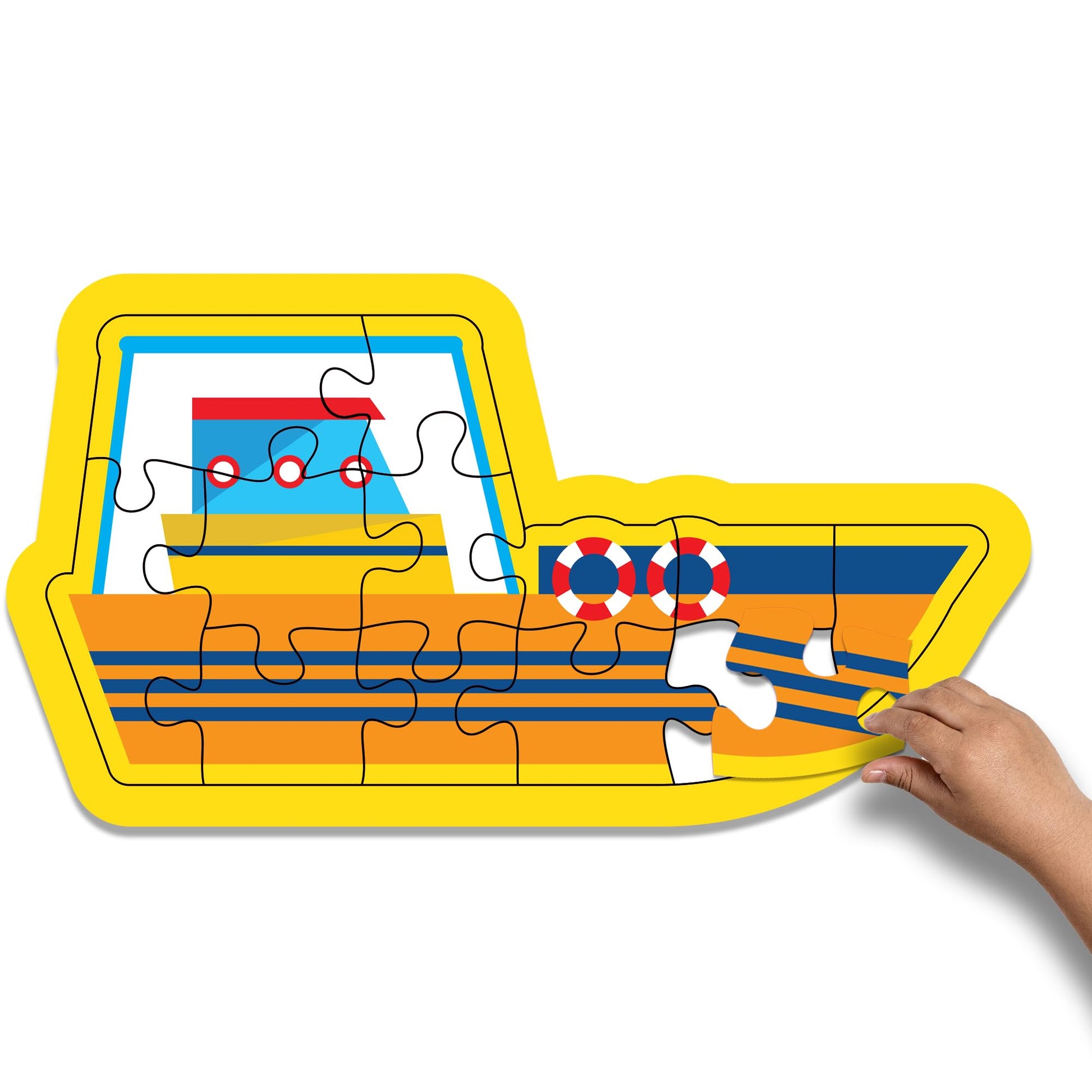 Darice Transport Vehicles 4-in-1 Jigsaw Puzzles for Kids - 48 Pieces Total (Four 12-Piece Puzzles) - Airplane, Train, Ship, and School Bus