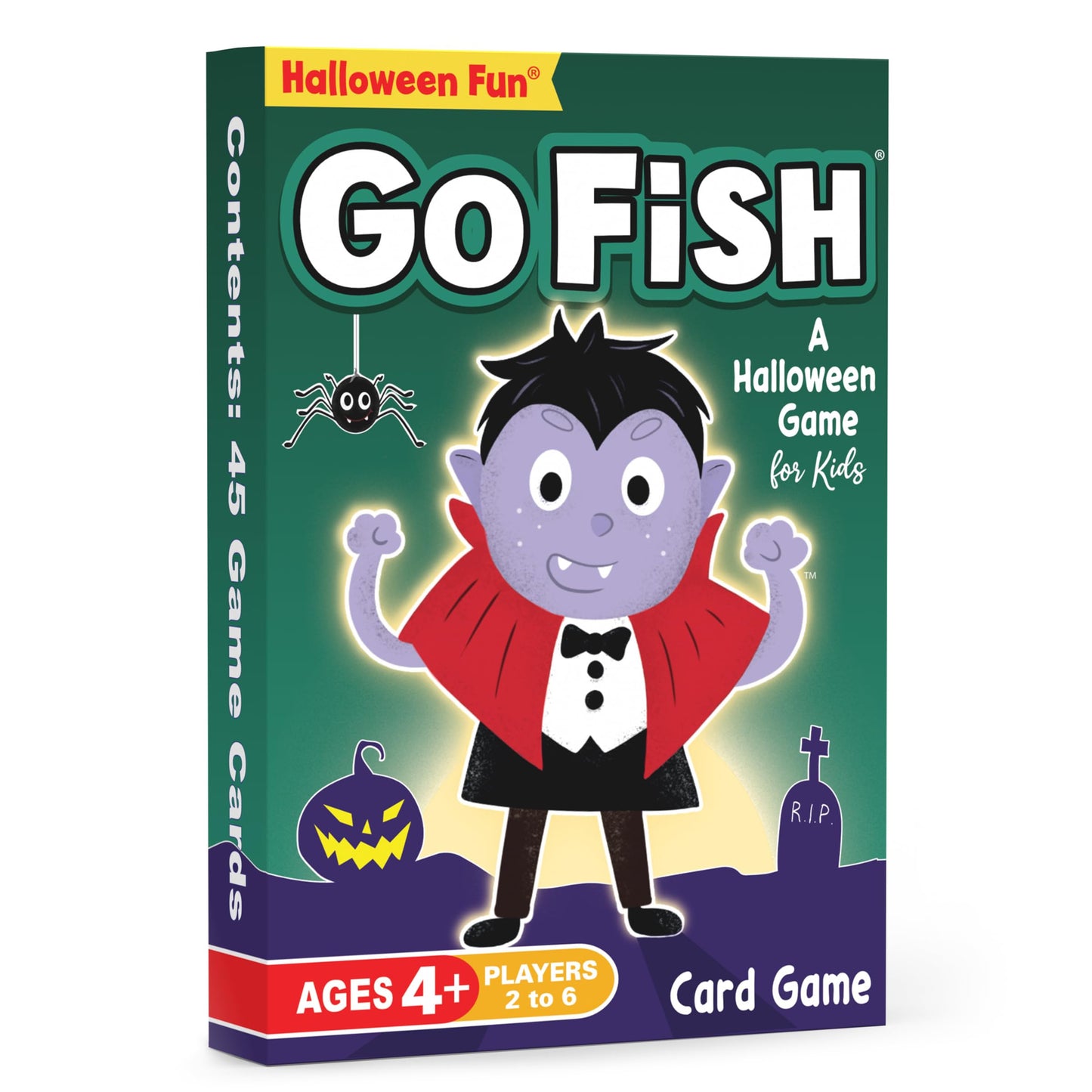 Arizona GameCo Halloween Fun Go Fish, a Family Game for Kids Ages 4 and Up - Play Go Fish, Old Maid and Slap Jack Using the Same Deck