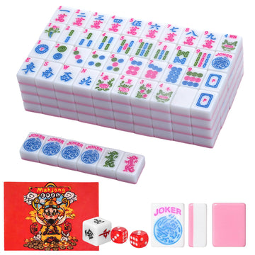 MJDYTYT 1.2-inch Premium Pink American Mahjong Tile Set. Made of Durable and Sturdy Melamine. Perfect for Multiplayer Games, on-the-go Gaming,