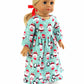 Santa and Penguin Christmas Nightgown for 18-Inch Dolls | Premium Quality & Trendy Design | Dolls Clothes