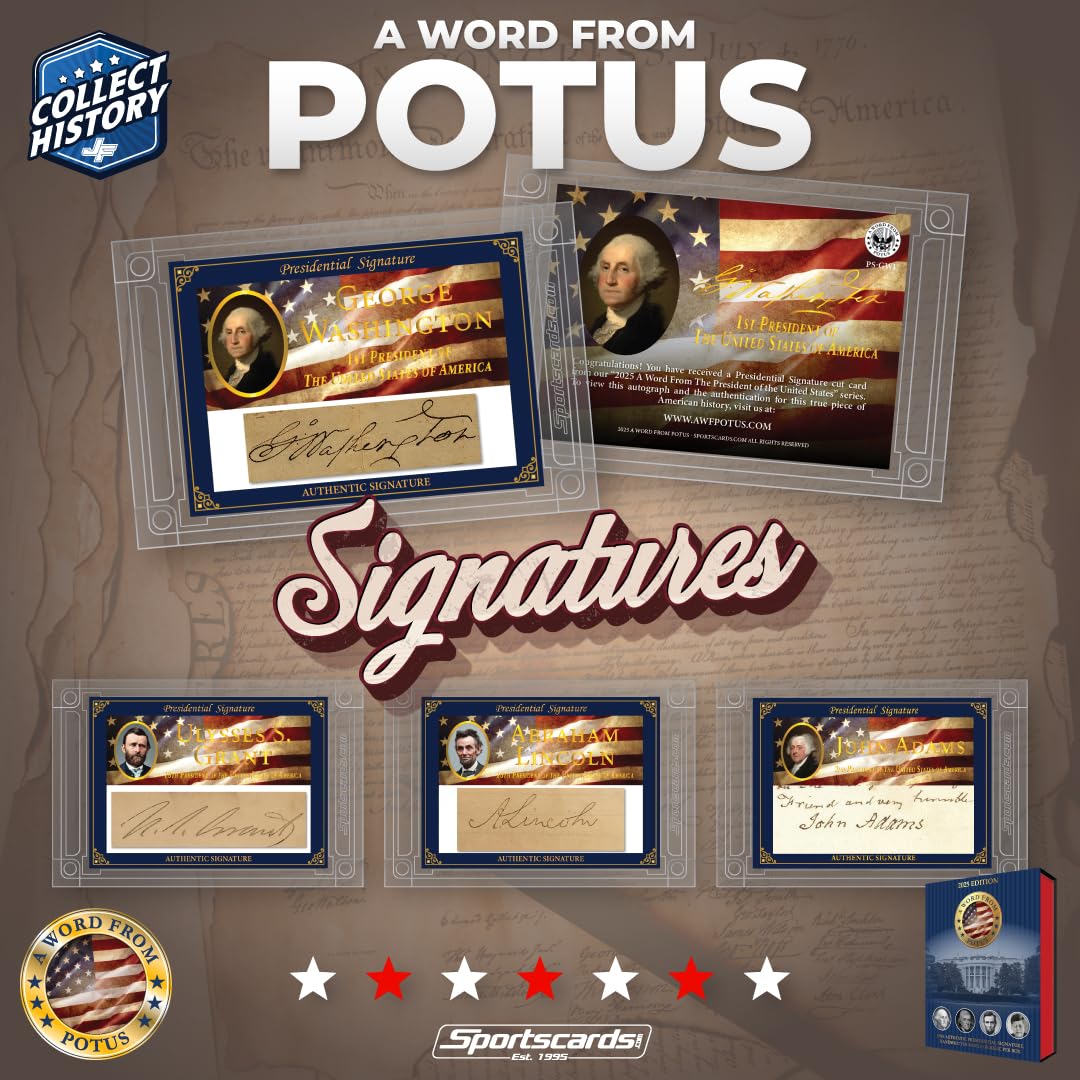 2025 A Word from The President POTUS Trading Card Box 1 Autograph or 1 Relic Per Box (Bush, Clinton, Donald Trump, Joe Biden, Obama)