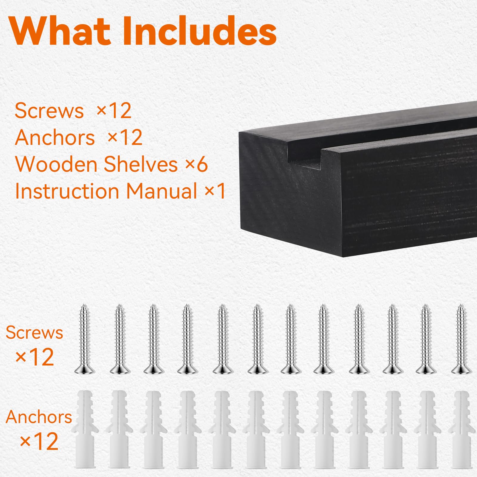 Famaster Sports Card Display Shelf for Wall, Holds 30 Trading Cards, 6PCS Wooden Card Holder for Baseball, Football, Basketball, and Graded Card