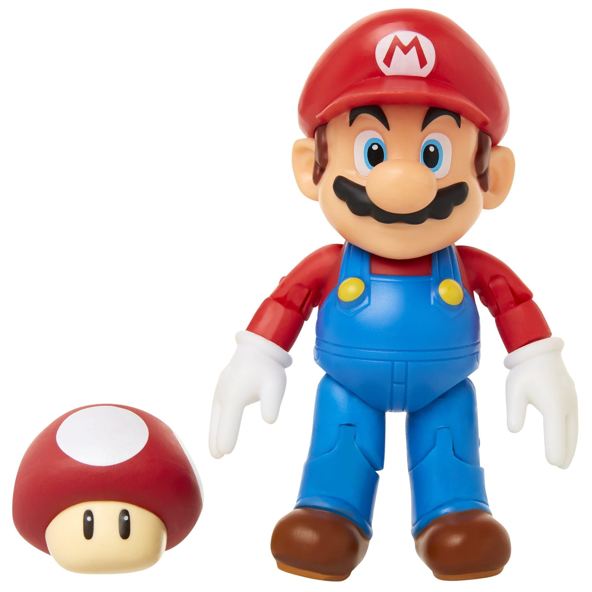 Jakks Pacific Super Mario 4" Articulated Mario Action Figure with Super Mushroom