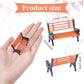 Miniature Park Bench Set 2-Pack - 1:12 Scale Brown Garden Seats with Realistic Detailing, Tiny Park Benches for Dollhouse and Fairy Garden