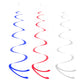National Day Twinkle Patriotic Shooting Stars Hangings Swirl Decorations Red Blue White 4th of July Presidents Day Birthday Party Decorations, 30pc