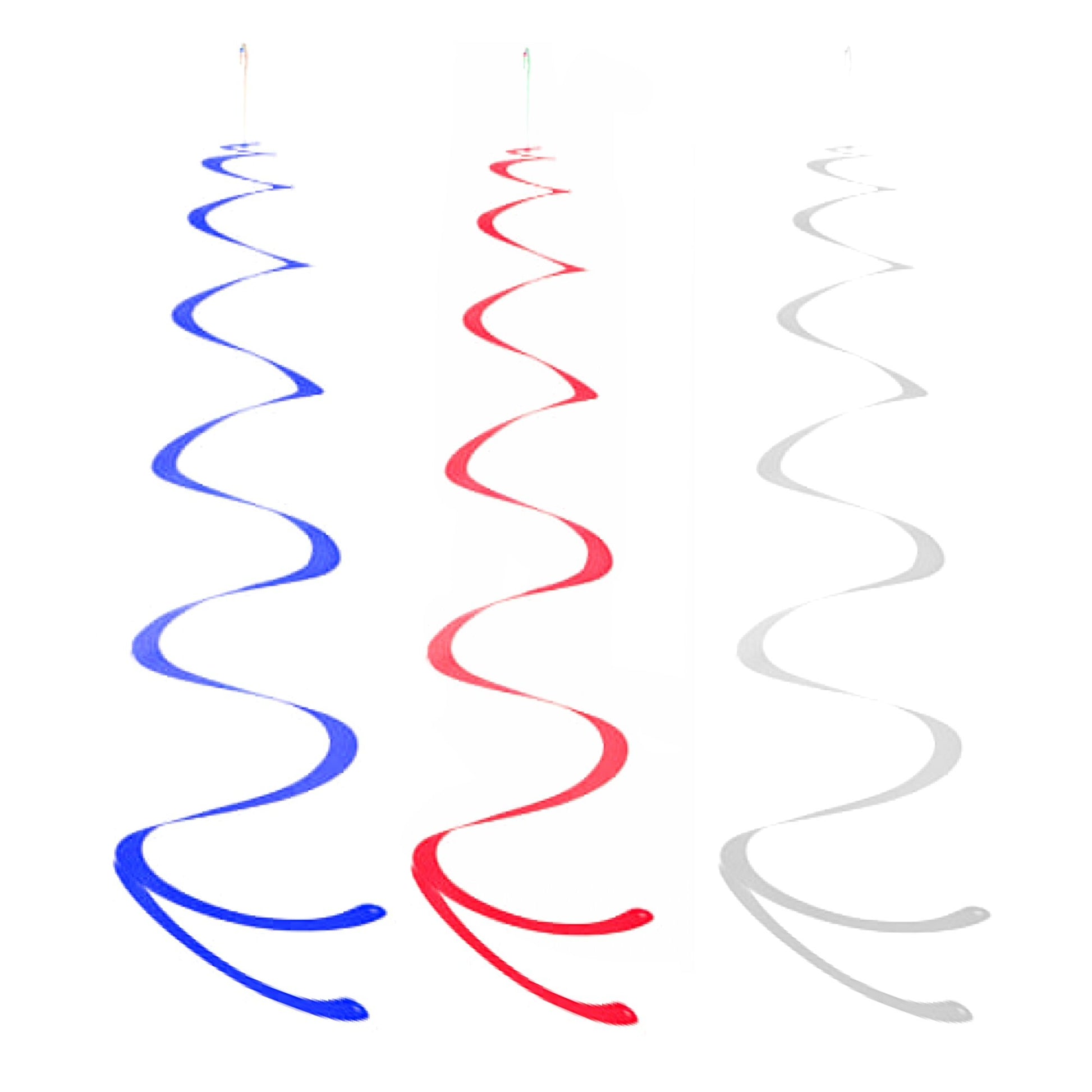 National Day Twinkle Patriotic Shooting Stars Hangings Swirl Decorations Red Blue White 4th of July Presidents Day Birthday Party Decorations, 30pc