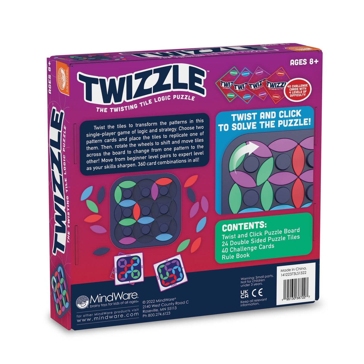 MindWare Twizzle Game, The Twisting Tile Logic Puzzle, Pattern Matching Game for Ages 8 & Older