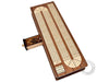 House of Cribbage - Continuous Cribbage Board Inlaid in Teak Wood/Maple Wood - 4 Track - Separate Storage Space for Two Deck of Cards & Pegs