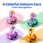 iPlay, iLearn Press to Go Unicorn Car Toys for Toddler 1-3, Baby Animal Racing Cars, Infant Girl Push Go Friction Toy, Kids Play Vehicle for 12 18 24