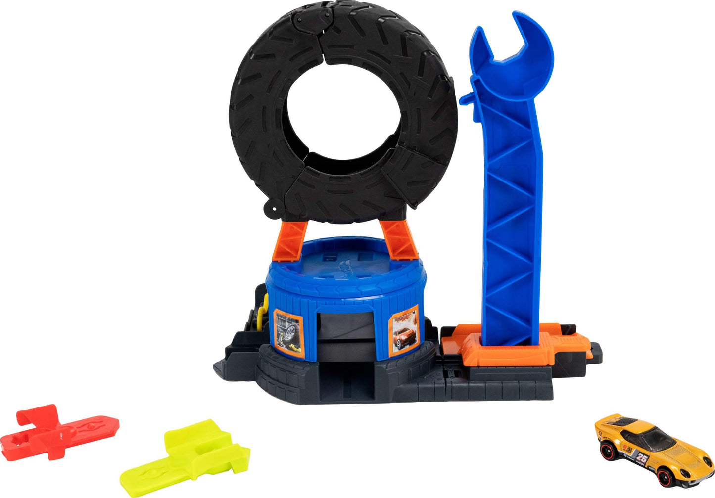 Hot Wheels City Downtown Tire Shop Playset & 1:64 Scale Toy Car