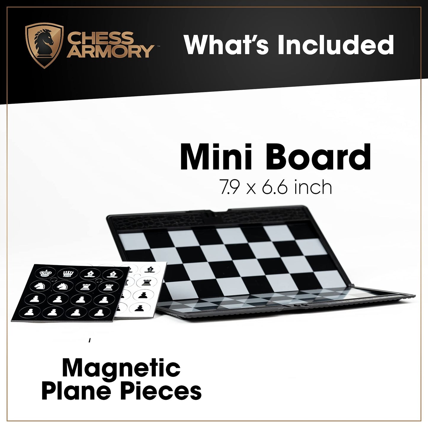 Chess Armory Pocket Chess Set - Portable Mini Chess Set for Adults and Youth - Mini Chess Board to Take Anywhere for an Unforgettable, Mind-Sharpening