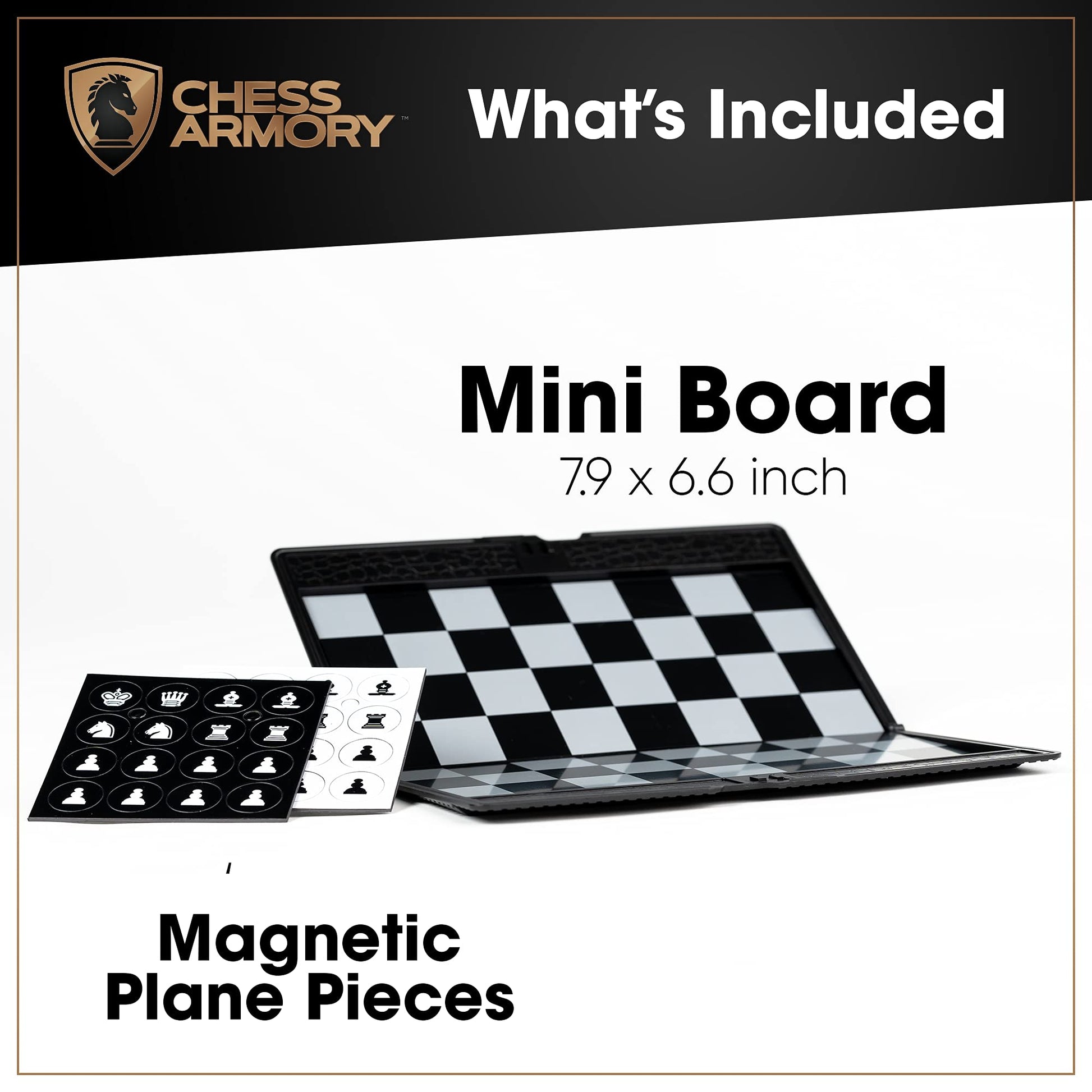 Chess Armory Pocket Chess Set - Portable Mini Chess Set for Adults and Youth - Mini Chess Board to Take Anywhere for an Unforgettable, Mind-Sharpening