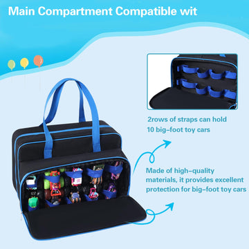 ZUIKAKU Carrying Case for 40 Monster Jam Trucks, Kids Toy Truck Storage Compatible with 40 Monster Jam Trucks, Holding for 1:64 Scale Monster Jam