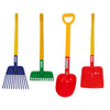 Spielstabil Four Seasons Pack of Sand Toys - Children's & Toddler Outdoor Toys, Long Handled Beach Shovel, Leaf Rake, Flat Snow Shovel & Garden Rake