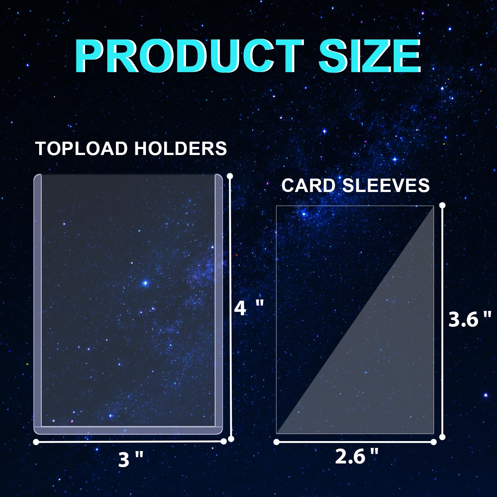 200ct Card Sleeves Top Loaders for Cards - Toploads for Cards, 3"x4" Hard Plastic Protectors & Clear Rigid for Trading, Sports, Baseball Cards (100