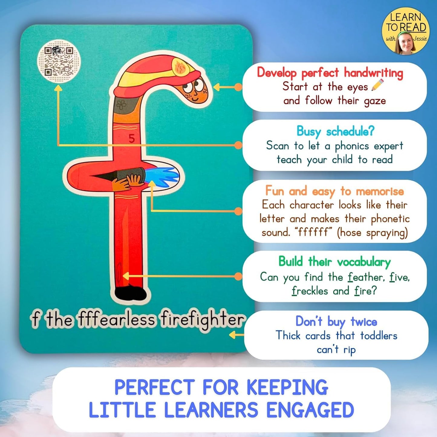 Phonics Flash Cards with Video Lessons for Ages 2-6 Years - Fantastic Alphabet Flash Cards Kindergarten - Engaging ABC Cards for Preschool