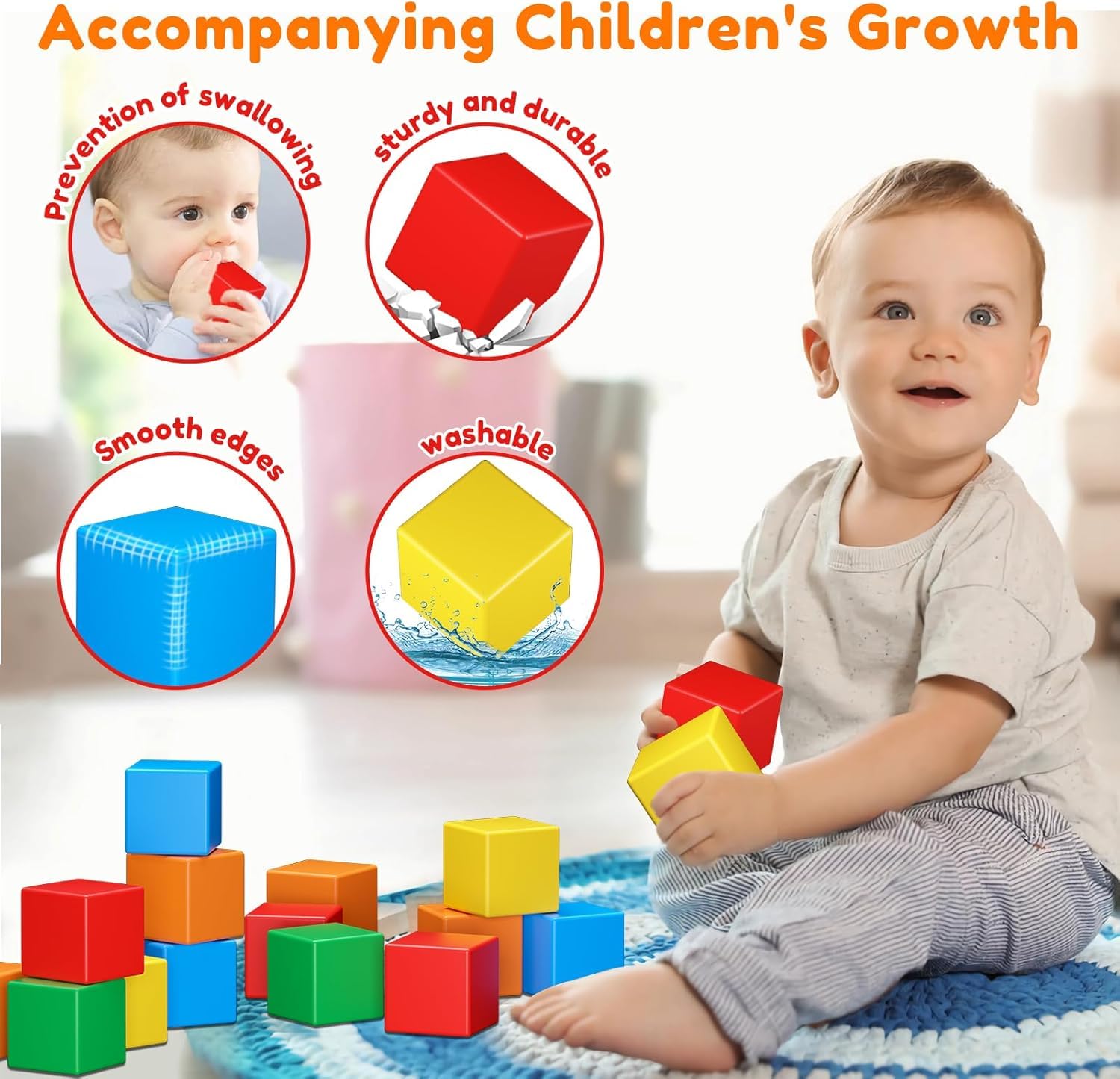 Kocici Magnetic Blocks, 40PCS Rainbow Magnetic Building Blocks for Kids Ages 3 4 5 6 Year Old, Autism Montessori Sensory Magnet Cubes, STEM Learning