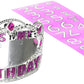 Pink & Silver Customizable Birthday Tiara - 3.5" x 5" (1 Pc.) - Festive Plastic Crowns For All Ages