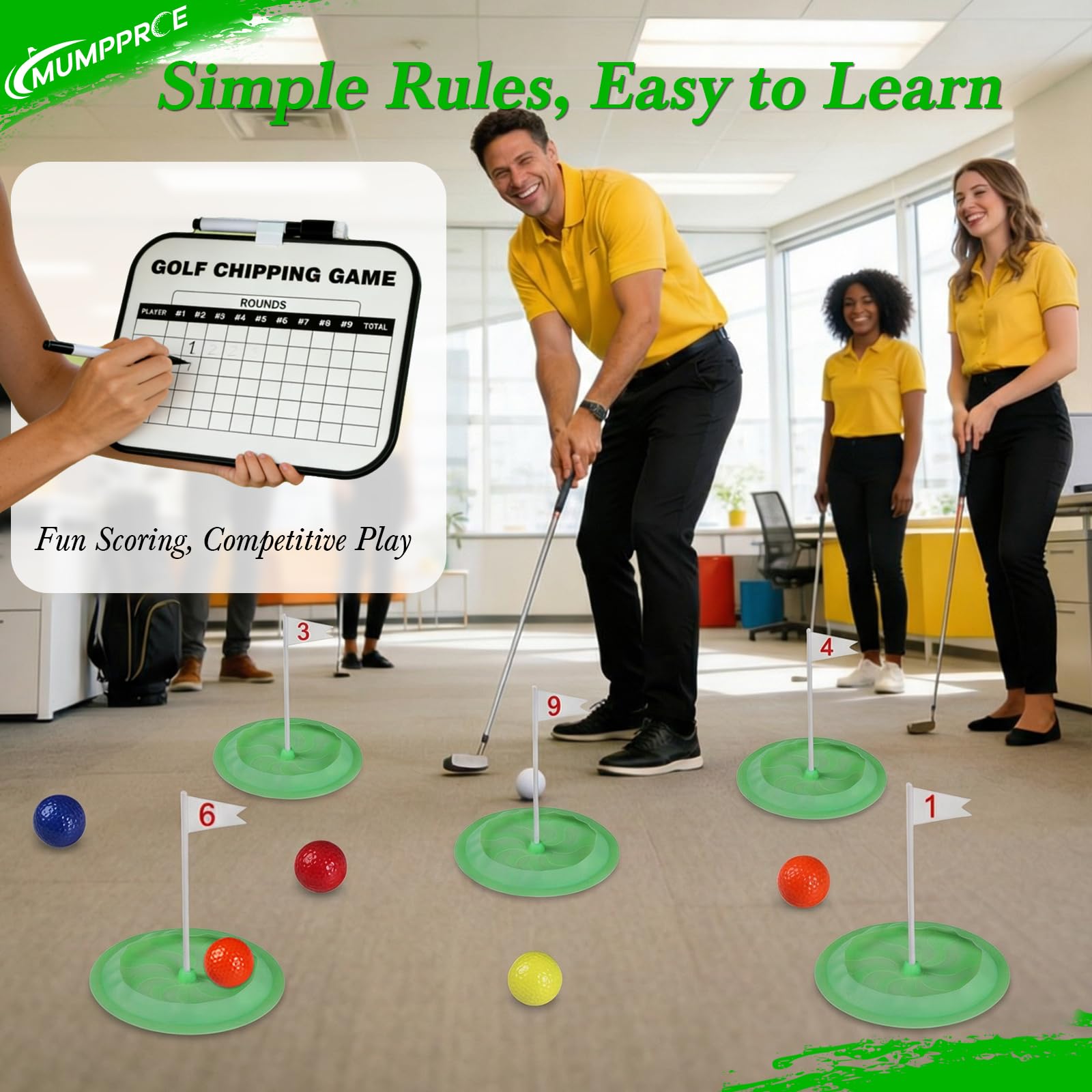 Putt-Putt Mini Golf Game, Mini Golf Set - Build Your Own Course at Home, The Office or On The Green - 9 Pack Putting Cups for Indoor & Outdoor Fun