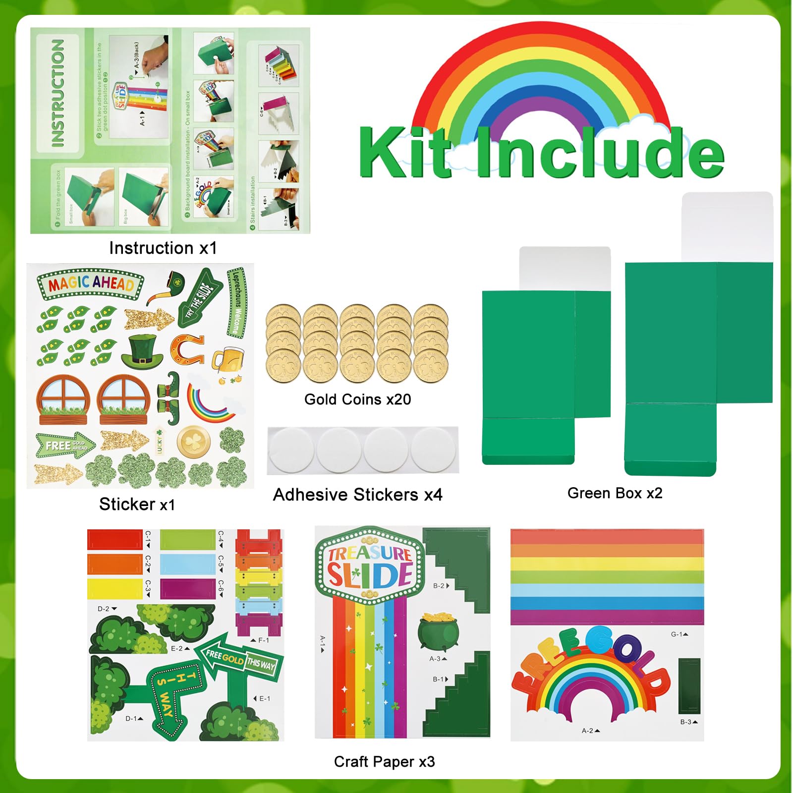 FATSTORE Leprechaun Trap Kit for Kids, St. Patrick's Day Decorations DIY Craft, Catch a Leprechaun Trap Kit, St. Patrick’s Day Party Supplies, Fun