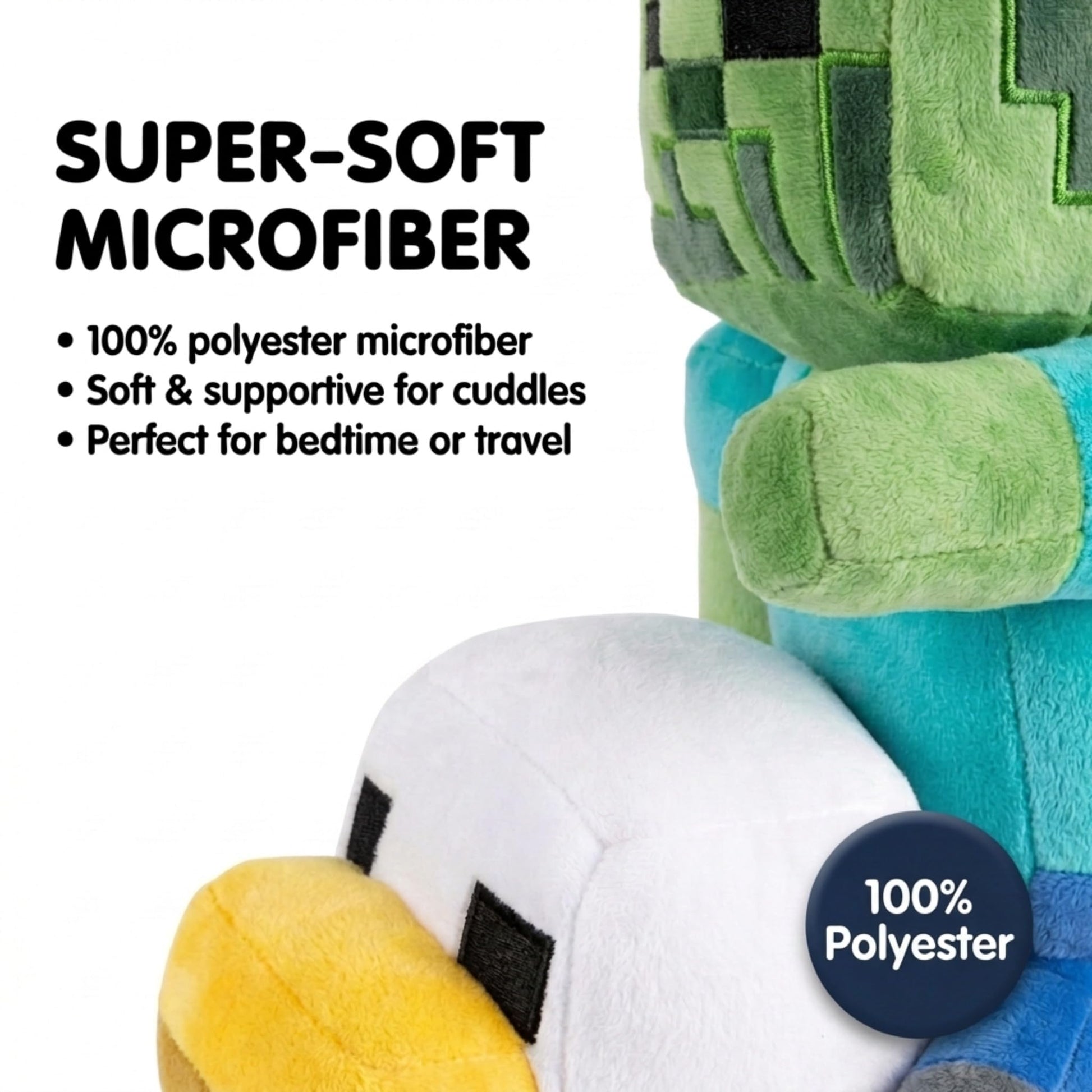 Jay Franco Minecraft Plush Pillow Buddy - Large 20 Inch Soft Plushie Stuffed Pillow, Gray - Chicken Jockey