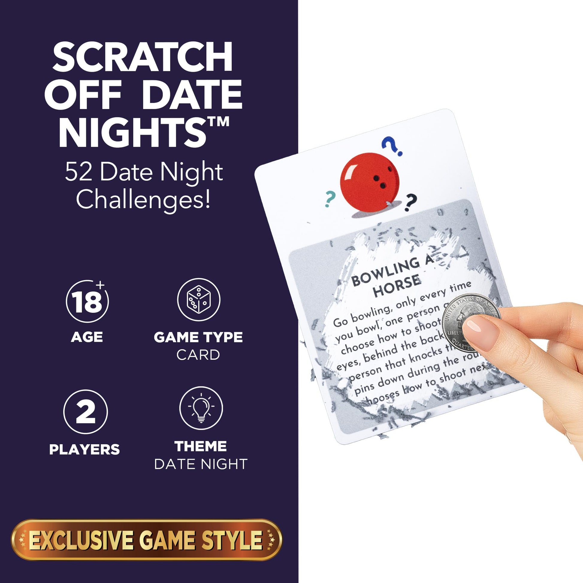 Mix It Up Scratch Off Date Night Ideas Deck - 52 Couples Dates, Challenges, Easy to Plan Adventures, Gift Idea for Newlyweds, Bridal Shower, Wedding