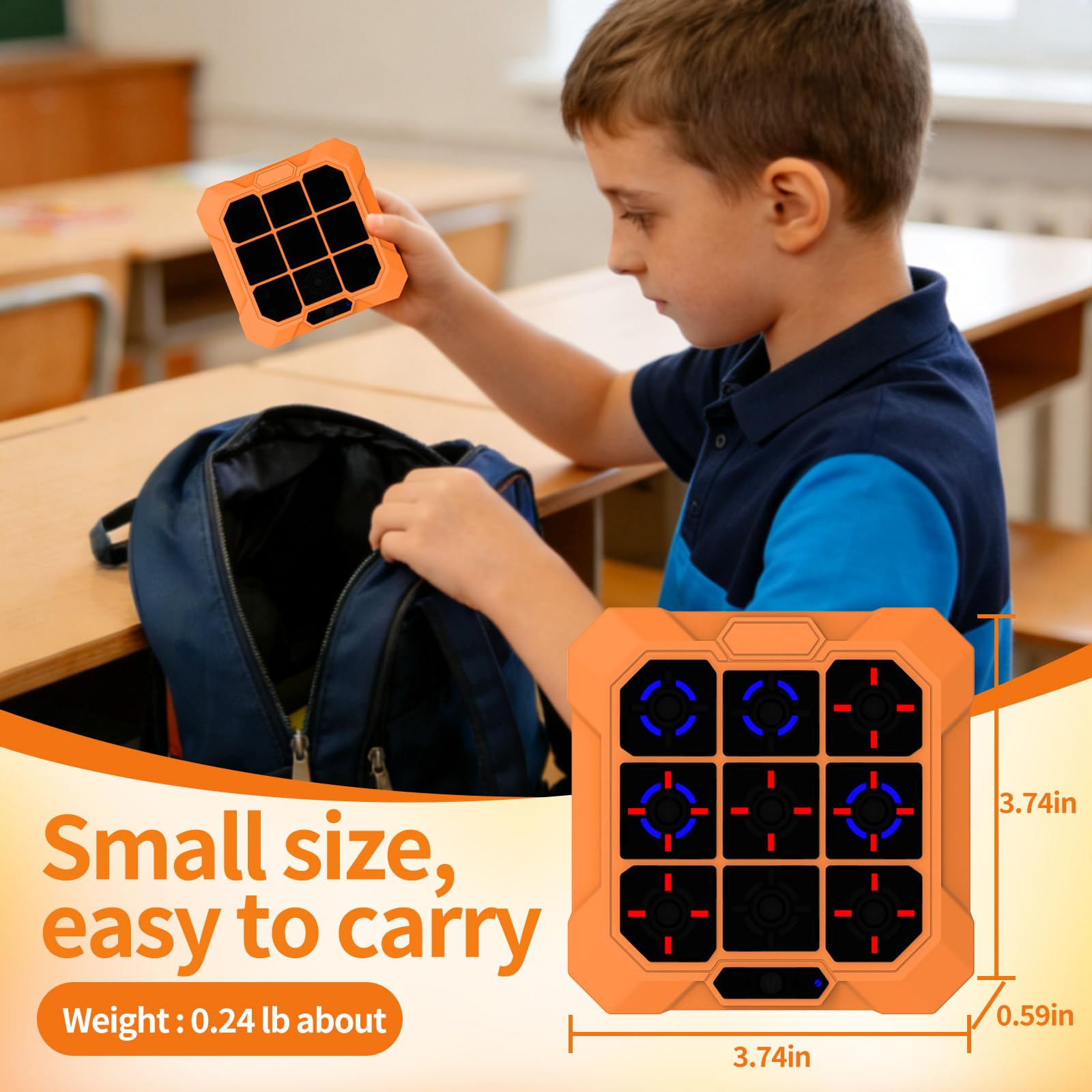 Museloong 6-in-1 Rechargeable Electronic Tic-Tac-Toe Game, Portable Digital Travel Toy, Suitable for Children, Boys, Girls and Adults, Educational