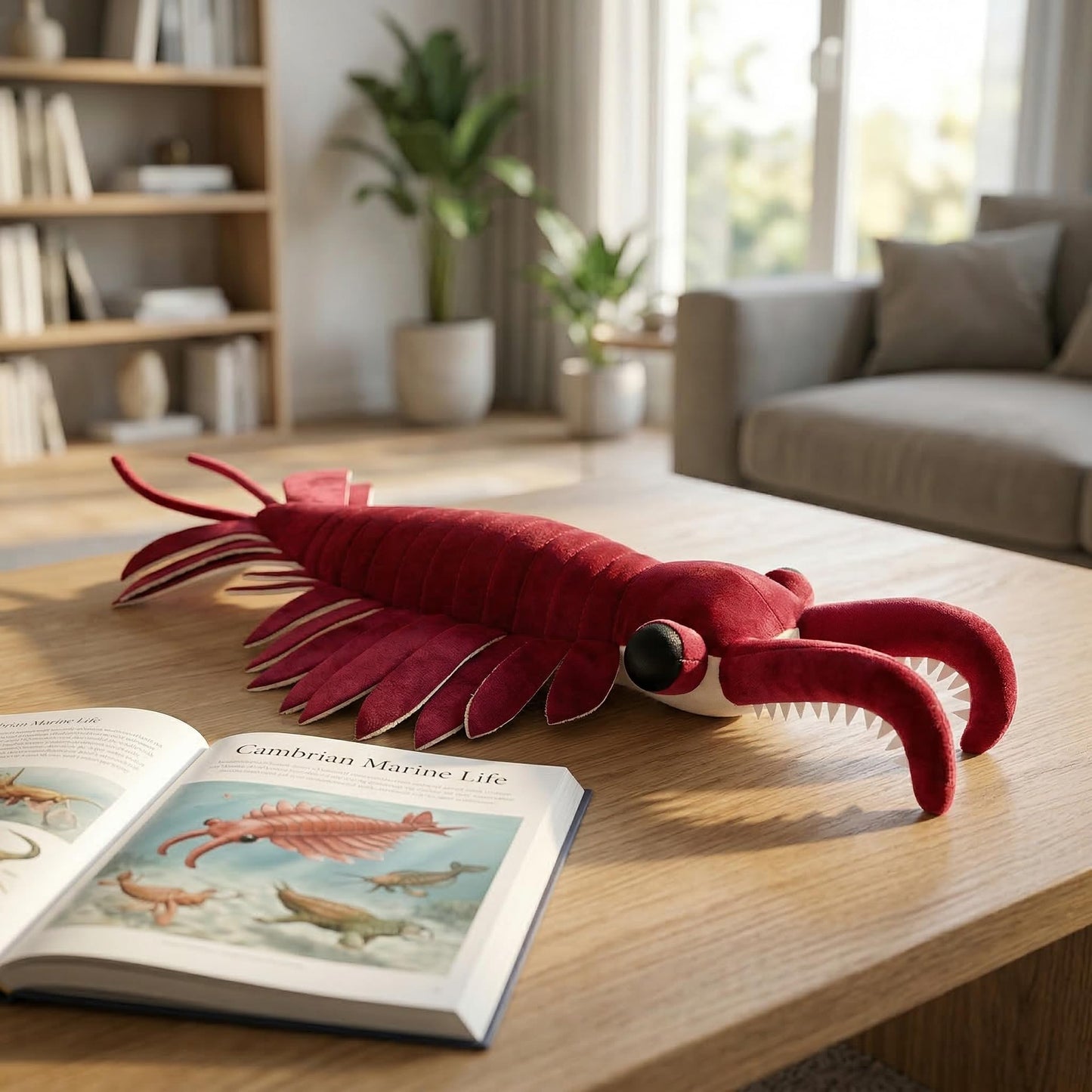 Frankiezhou Home Realistic Anomalocaris Plush Toy - Lifelike 21" Cambrian Ancient Organism Sea Creature Anomalocaris Shrimp Stuffed Animals, Creative