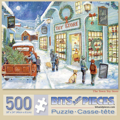 Bits and Pieces - 500 Piece Jigsaw Puzzle for Adults - The Town Toy Store - Jigsaw Puzzle by Artist Ruane Manning, Completed Puzzle Size: 18" x 24"