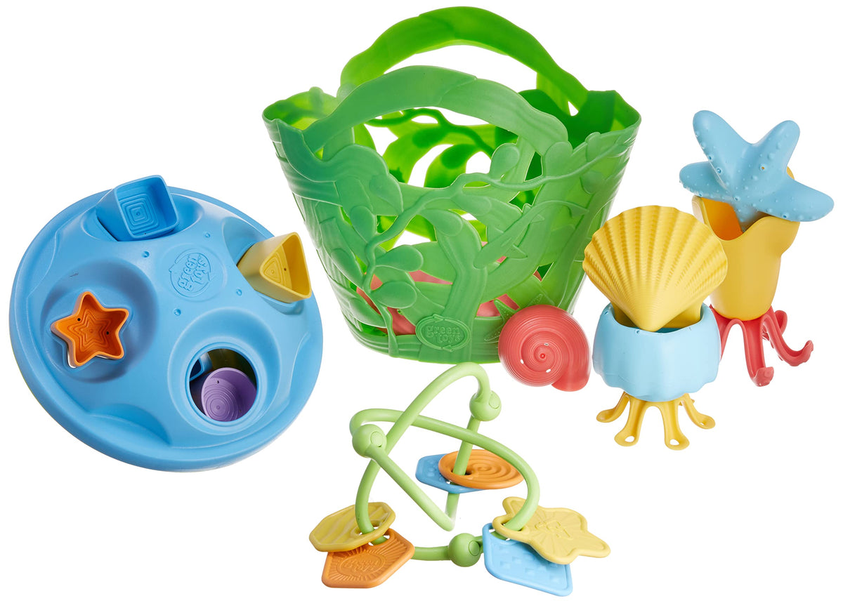 Green Toys GT Twist Teether, Shape Sorter & Tide Pool Set Bundle