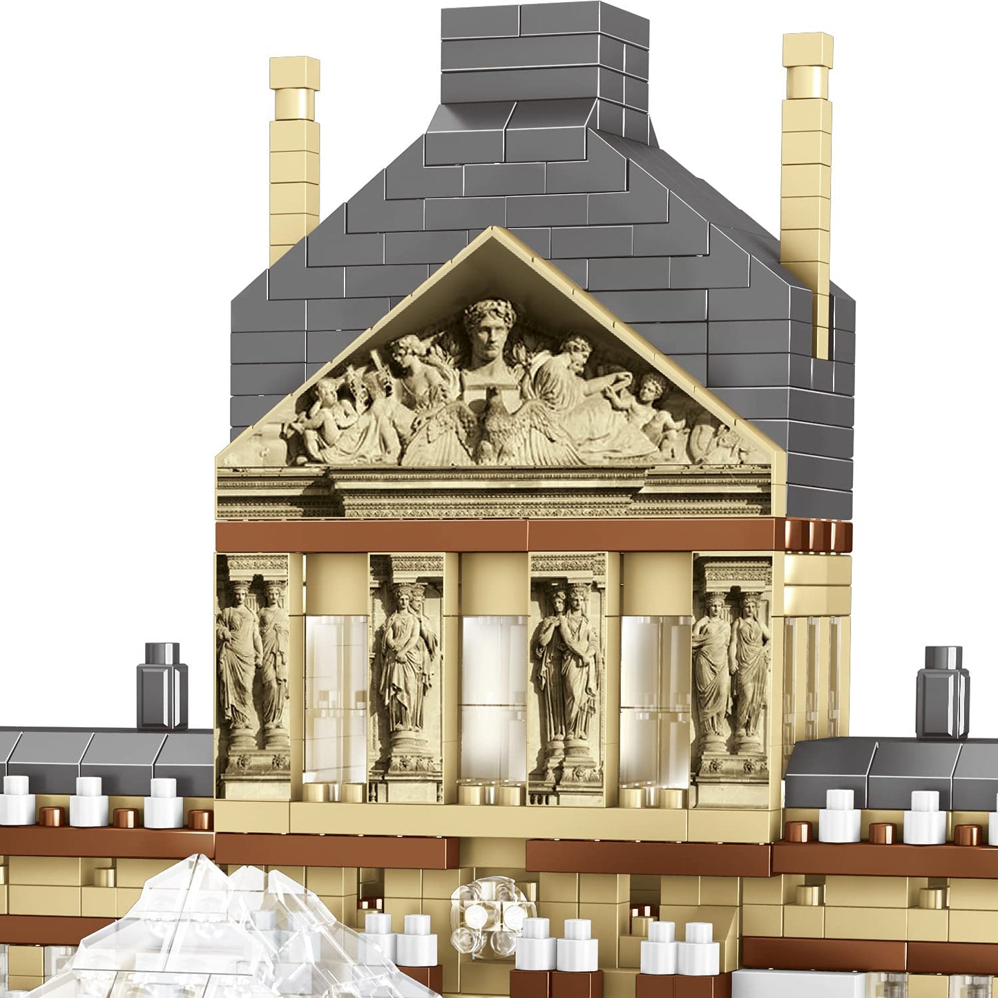 TzFioy Louvre Museum Paris Micro Brick Building Set (3377 Pieces) - Landmark Model Educational Toy Gift for Kids and Adults