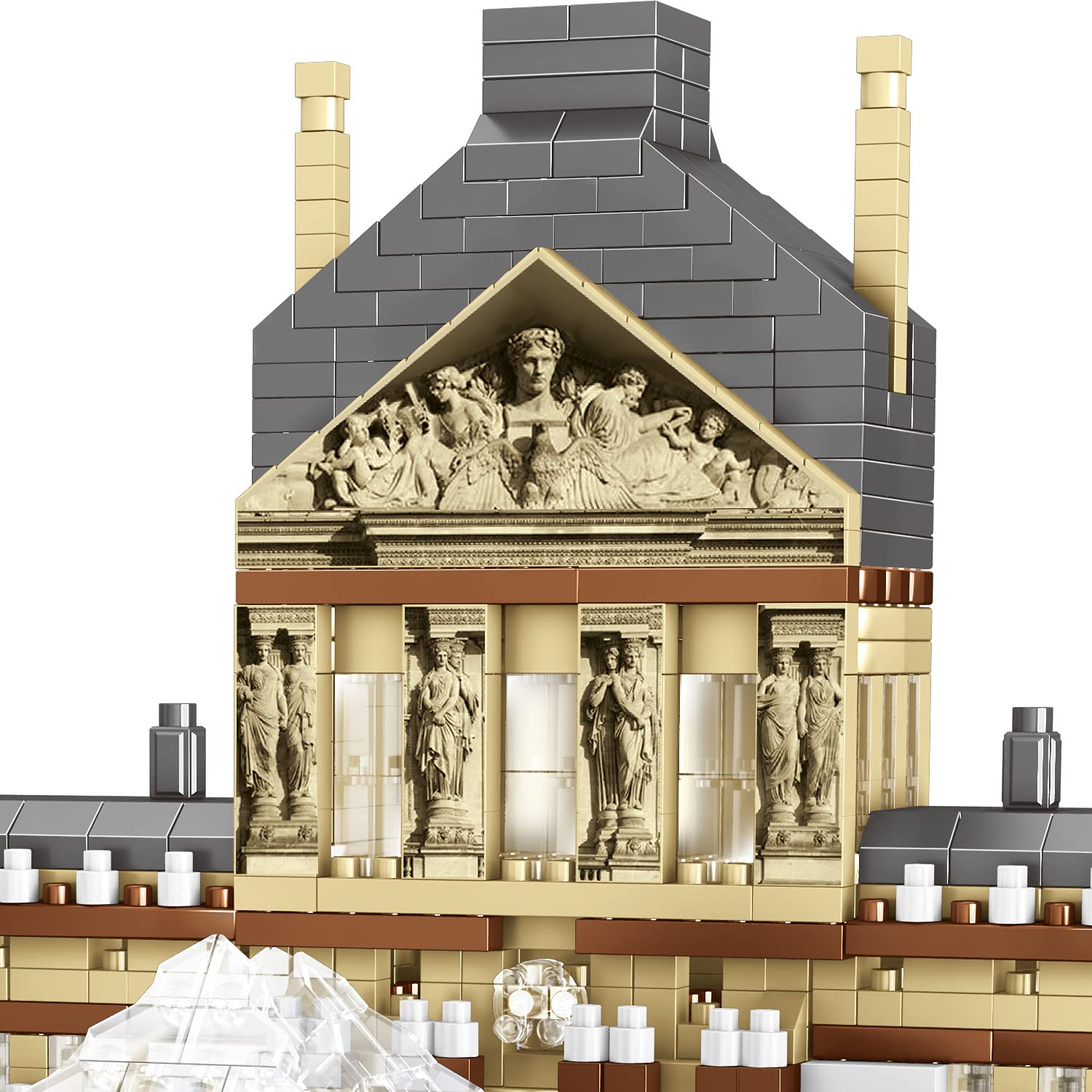 TzFioy Louvre Museum Paris Micro Brick Building Set (3377 Pieces) - Landmark Model Educational Toy Gift for Kids and Adults