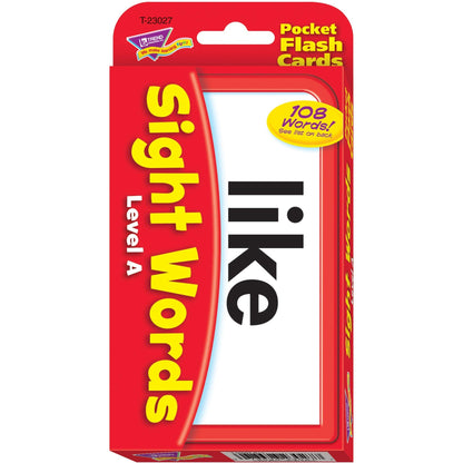 Trend Enterprises: Sight Words Level A Pocket Flash Cards, Great for Skill Building and Test Prep, 56 Two-Sided Cards Included, 108 Commonly-Used