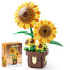 FNSJFYZS Sunflower Building Blocks Set, Artificial Flower Bonsai Model Kit for Adults, Creative Botanical Collection, Home Office Desk Decor, Ideal