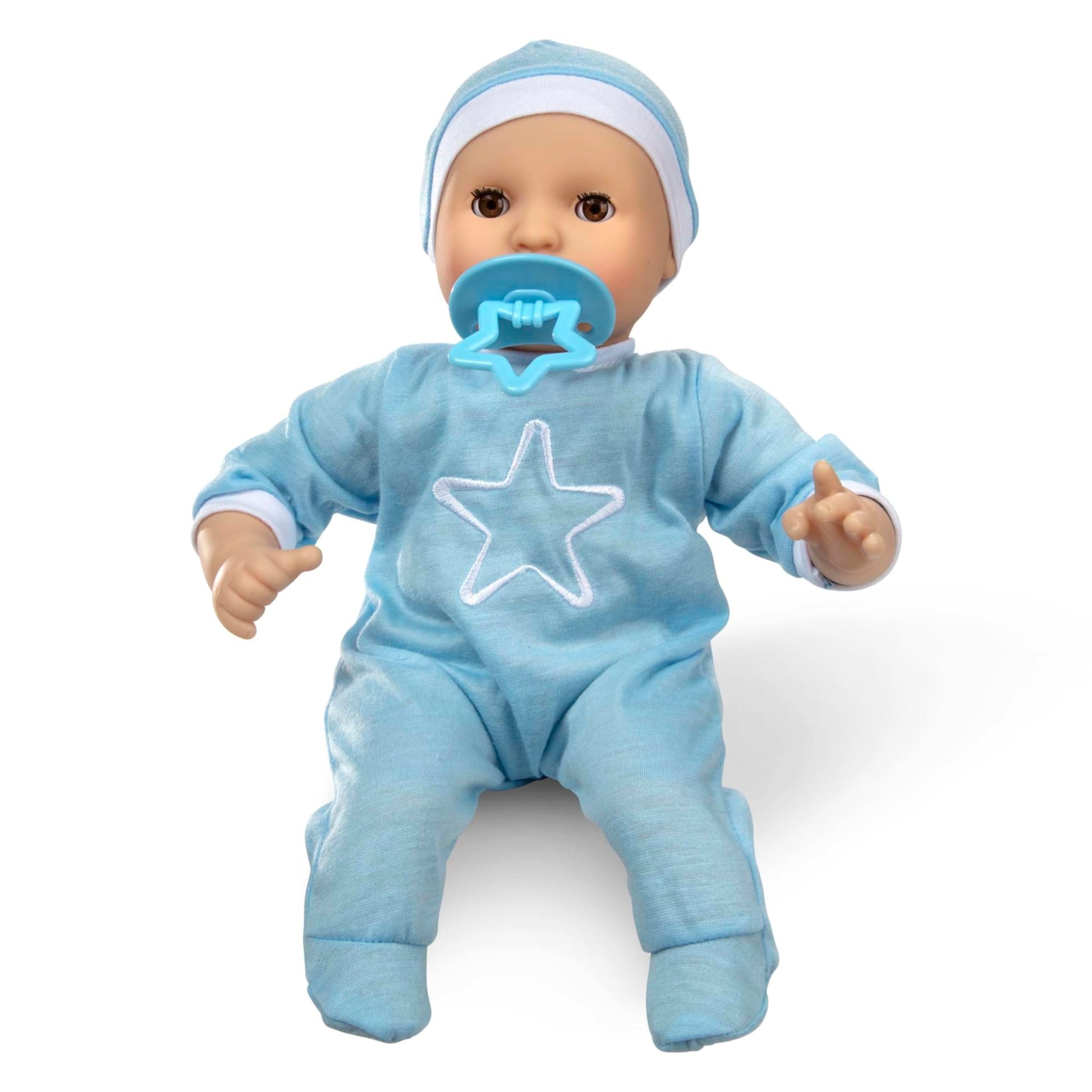 Melissa & Doug Mine to Love Jordan 12” Light Skin-Tone Boy Baby Doll with Romper, Cap, Pacifier