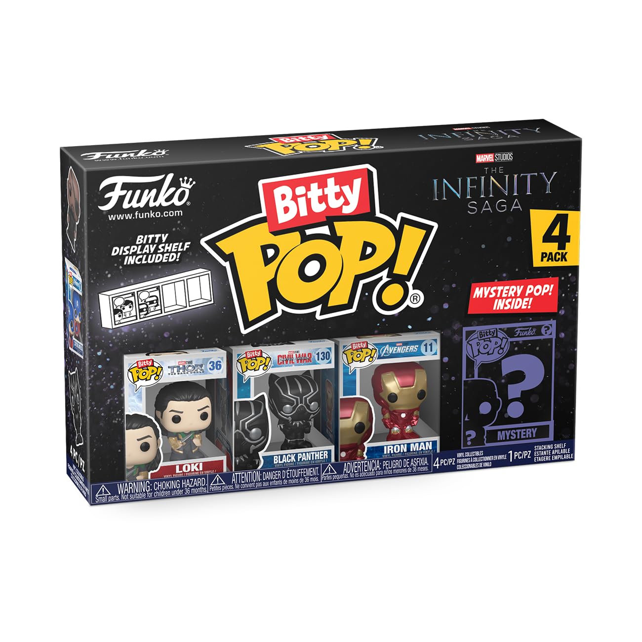 Funko Bitty POP! Marvel - Thor and A Surprise Mystery Mini Figure - 0.9 Inch (2.2 Cm) - Marvel Comics Collectable - Stackable Display Shelf Included