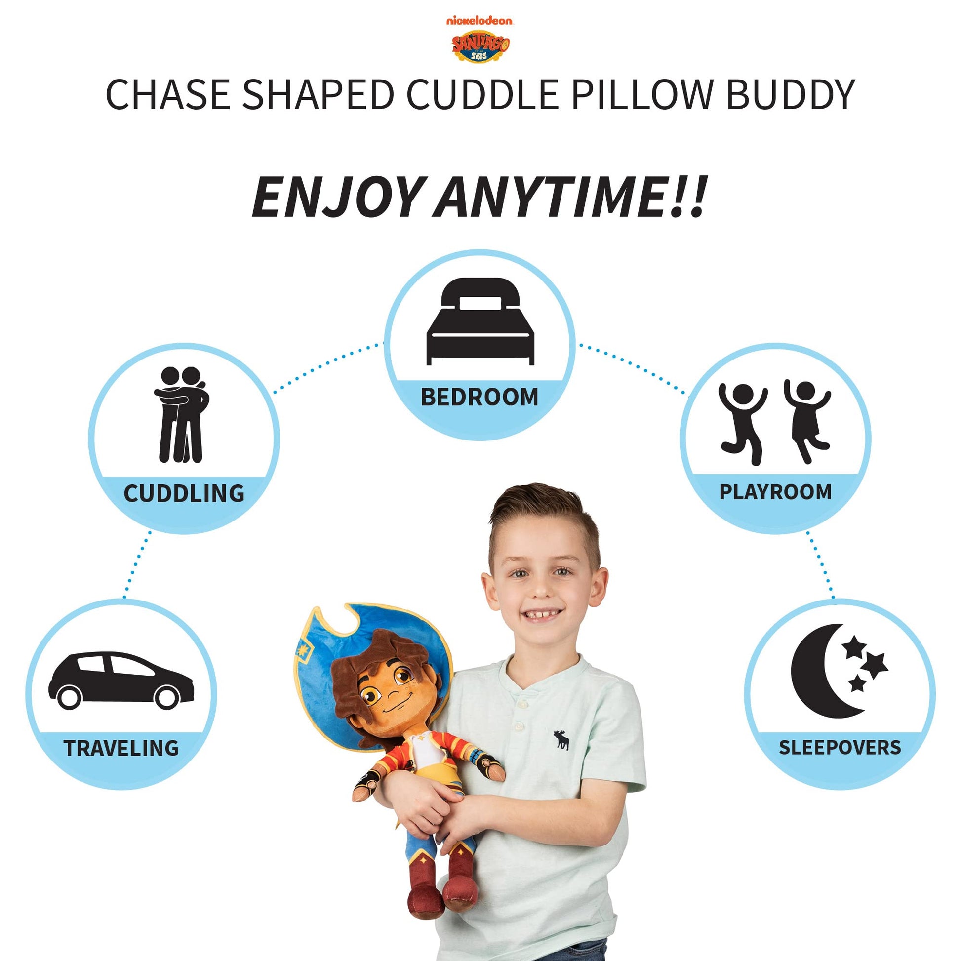 Santiago of The Seas Kids Bedding Super Soft Plush Cuddle Pillow Buddy, One Size, By Franco