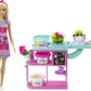 Barbie Florist Doll & Playset, Flower-Making Station with Molds, 3 Dough Colors & Accessories, Blonde Fashion Doll
