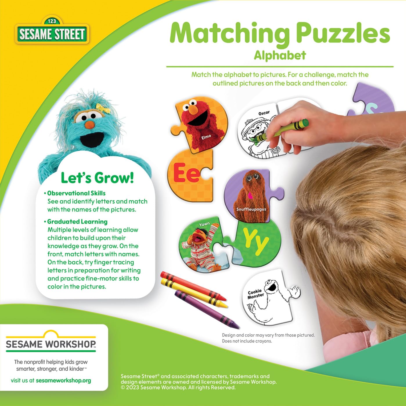 Sesame Street Alphabet Matching Puzzles - Educational Toy - Learn Letters & Case Recognition - Masterpieces