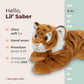 Bearington Lil' Saber Tiger Stuffed Animal - 9" Adorable Baby Tiger Plush Toy with Soft, Poseable Floppy Body - Realistic Stuffed Animal Tigers Gift