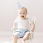 LINGANA Blue White Gingham 1st Birthday Hat - Simple One Birthday Party Decorations,First Cake Smash Photo Prop,Blue and White Plaid Cone Hat,Cute