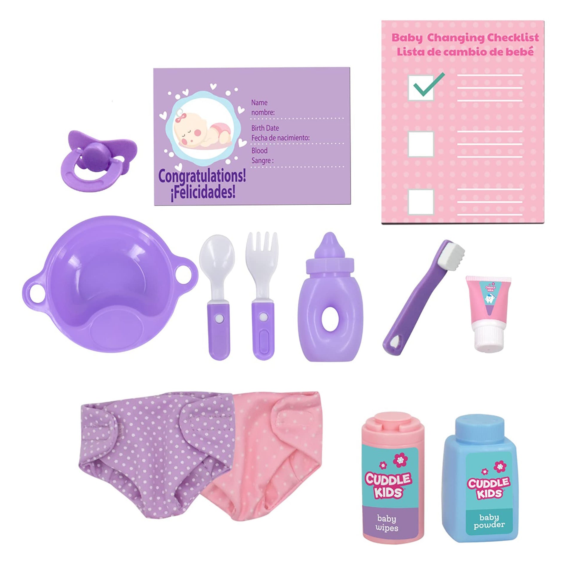 New Adventures Cuddle Kids: Play All Day - 17 pc 10' Baby Doll Playset, Children's Pretend Play, Ages 2+