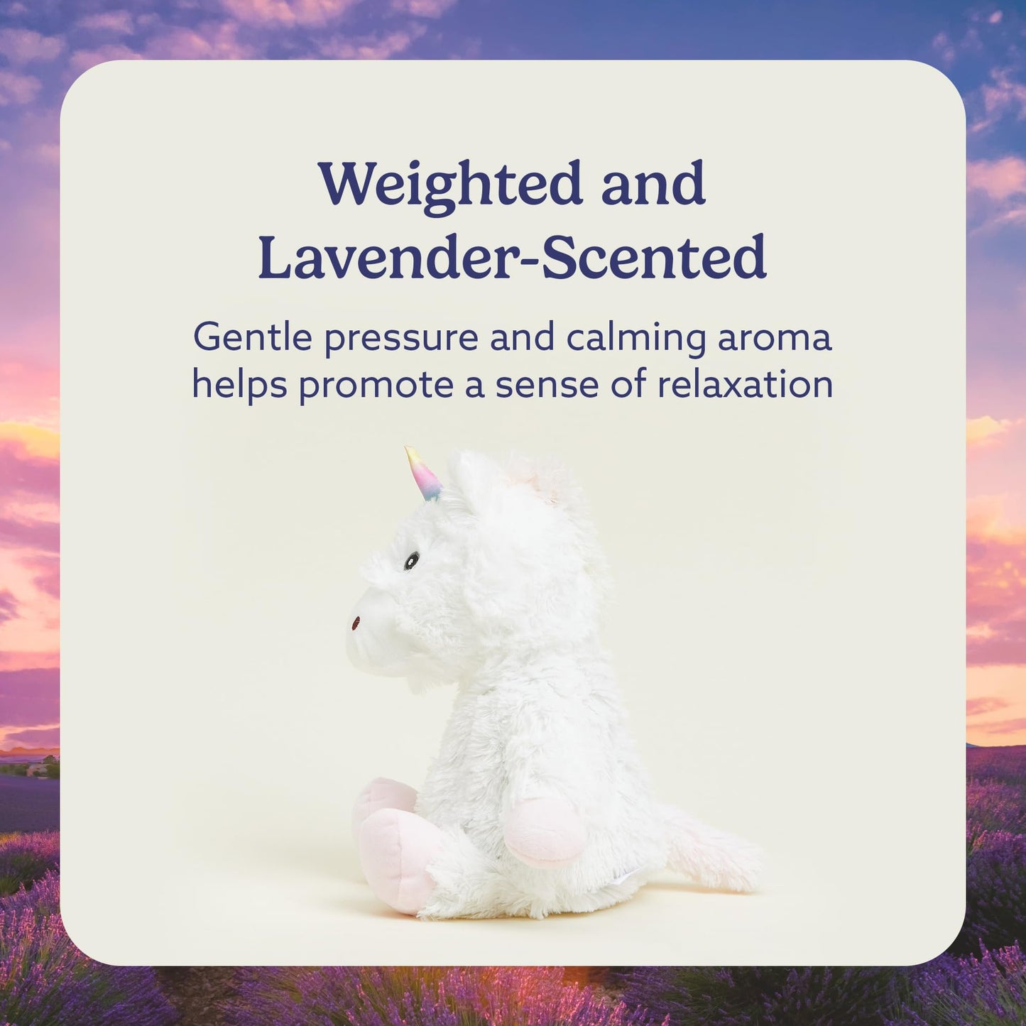 warmies Microwavable & Weighted Stuffed Animals, White Unicorn - Heated Stuffed Animal Plushie for Warmth & Comfort - Cute Soft Plush Toys for Adults