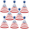 Big Dot of Happiness Stars and Stripes - Mini Cone Memorial Day, 4th of July and Labor Day USA Patriotic Party Hats - Small Little Party Hats - Set