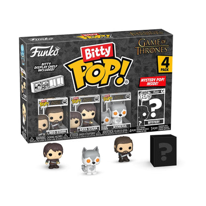 Funko Bitty Pop! Game Of Thrones - Ned Stark, Arya Stark, Nymeria, & A Surprise Mystery Figure - 0.9 Inch (2.2 Cm) Collectable - Stackable Display
