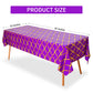 Lecpeting 2 Pcs Arabian Tablecloth Purple Gold Lattice Plastic Table Covers 87 x 51 Inches Arabian Nights Themed Party Decorations for Birthday Party