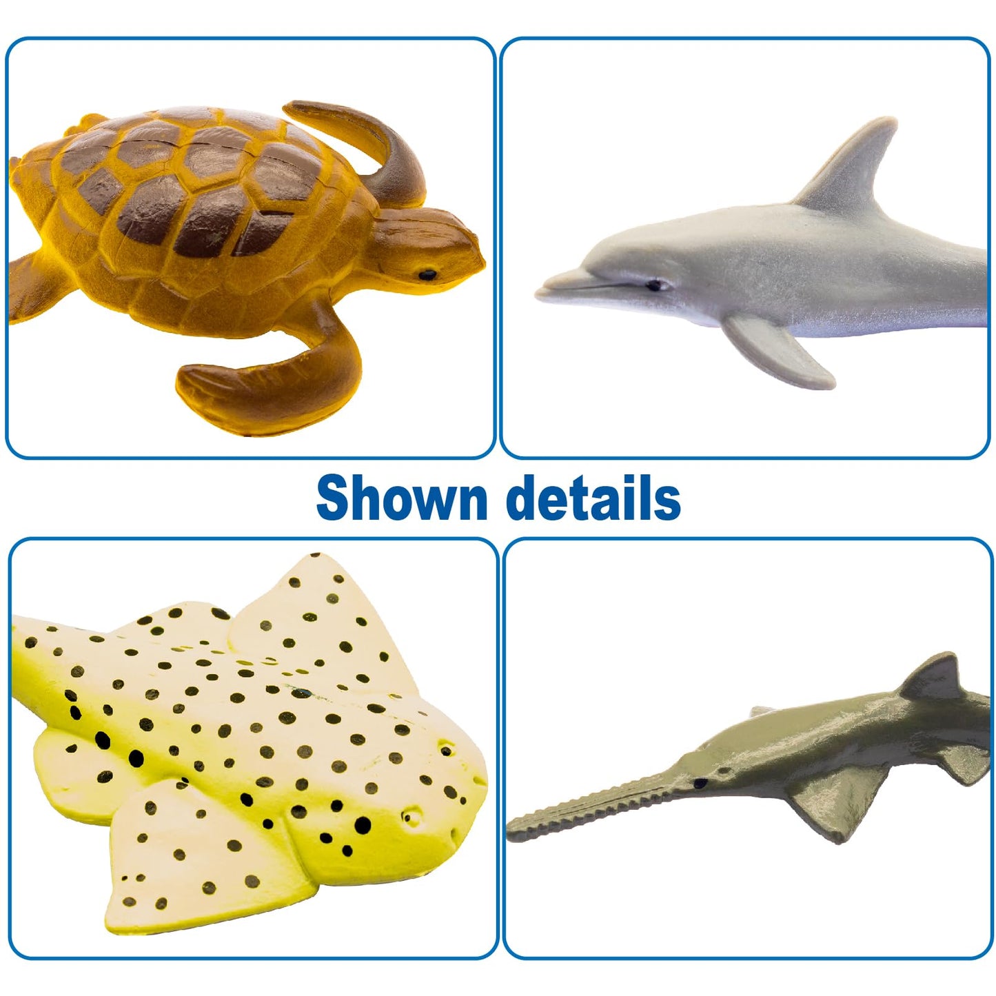 ZECHOCHOZE 37pcs Mini Ocean Animal Figurines Toys, Include Animals Like Realistic Sharks, Whales, Octopus, Turtles, Penguin, Suitable for Children's