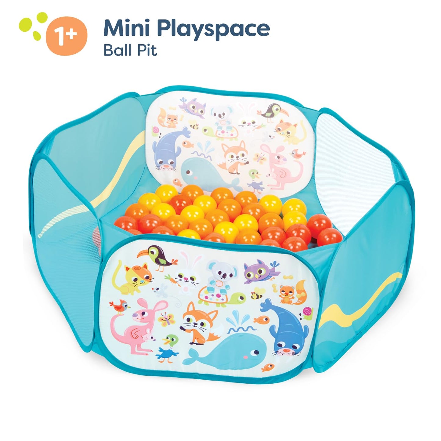 B. toys Mini Playspace, Pop-Up Foldable with 42 Balls Set, -2, -2