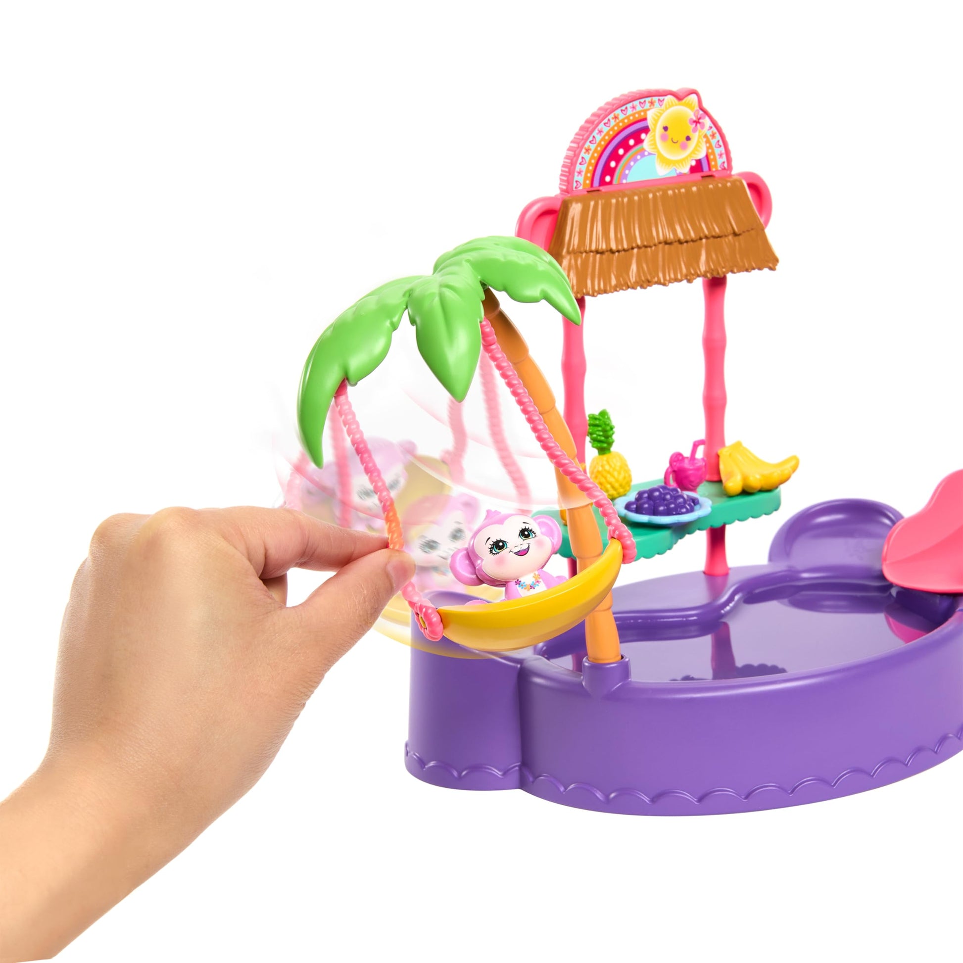 Enchantimals Sunshine Island Monkey Doll with Playset with Pool and Accessories, Toy +4 Years (Mattel HTW73)